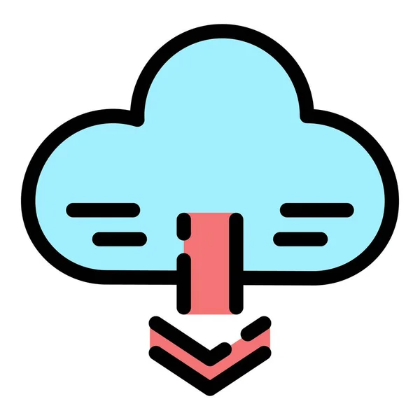 Вектор контура иконки электронного облака — стоковый вектор