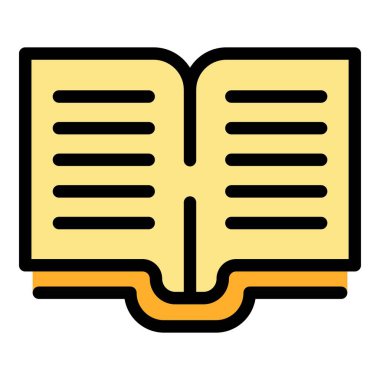 Elektronik açık katalog simgesi renk dış hat vektörü