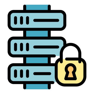 Aygıt gizlilik simgesi renk ana hatları vektörü