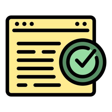 Çevrimiçi gizlilik simgesi renk ana hatları vektörü