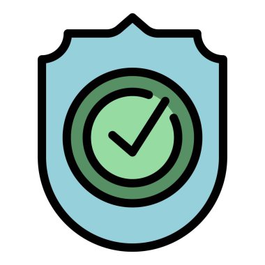 Kalkan denetimi simgesi rengi dış hat vektörü