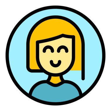 Kişisel simge yardımcısı renk ana hatları vektörü