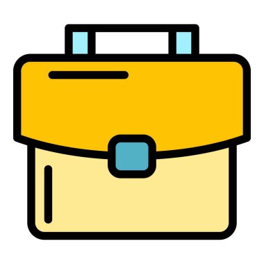 Çanta simgesi renk ana hatları vektörü