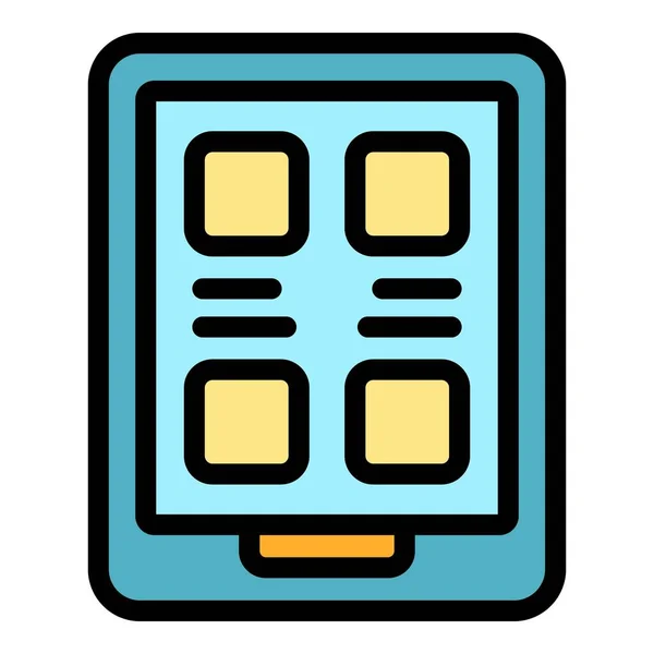 Online library icon color outline vector — 스톡 벡터