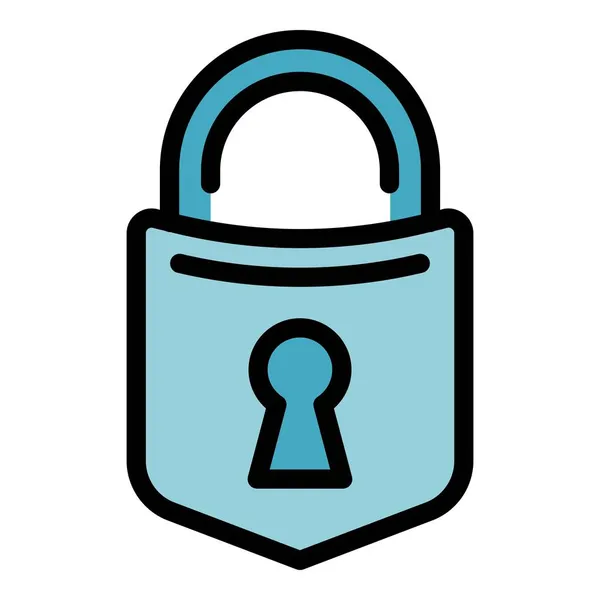 Lock veiligheid pictogram kleur overzicht vector — Stockvector