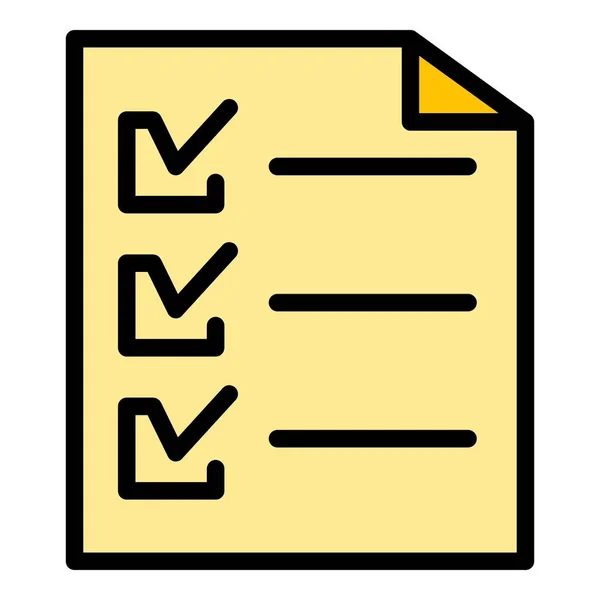 Client checklist icono color contorno vector — Archivo Imágenes Vectoriales