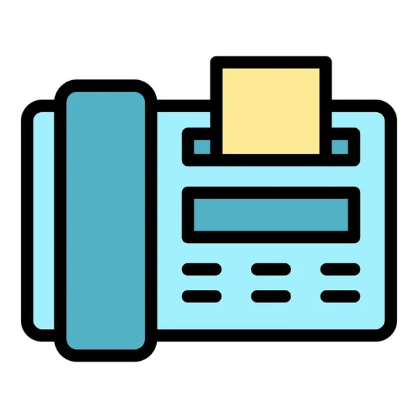 Faxhilfe Symbol Farbe Umrissvektor — Stockvektor