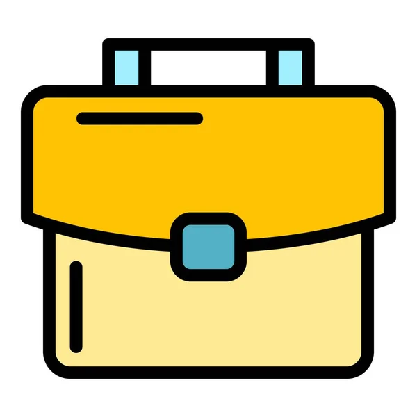 Suitcase icon color outline vector — 스톡 벡터