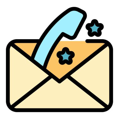 Telefon e- posta simgesi renk ana hatları vektörü