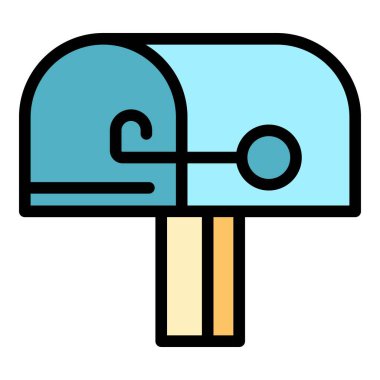 Posta kutusu simgesi rengi dış hat vektörü