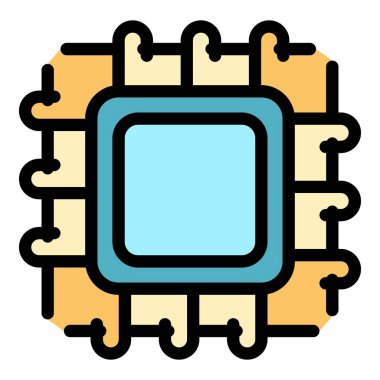 Örgü kare simgesi rengi dış hat vektörü