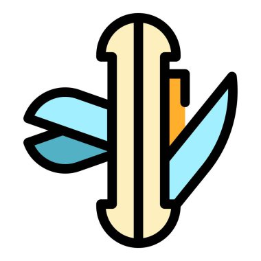 Çoklu araç açılış simgesi renk ana hatları vektörü