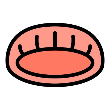 Köpek yatağı simgesi renk ana hatları vektörü