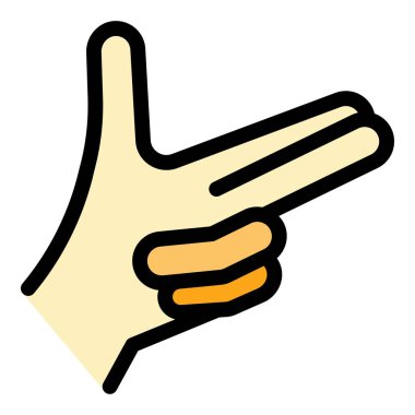 El hareketi bang simge renk ana hatları vektörü