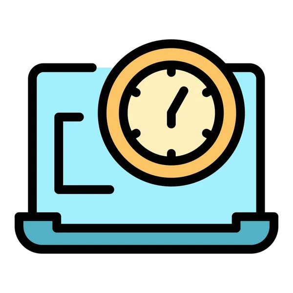 Working hours icon color outline vector — Stock Vector
