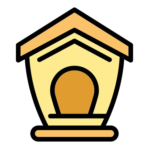 Dog house icon color outline vector — Stock Vector