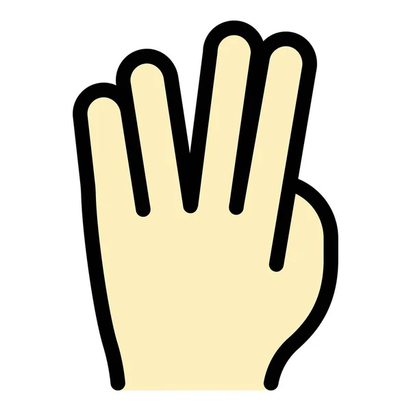 Hand gesture fingers icon color outline vector — Stock Vector