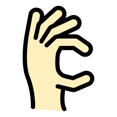 El hareketi korkunç simge renk ana hatları vektörü