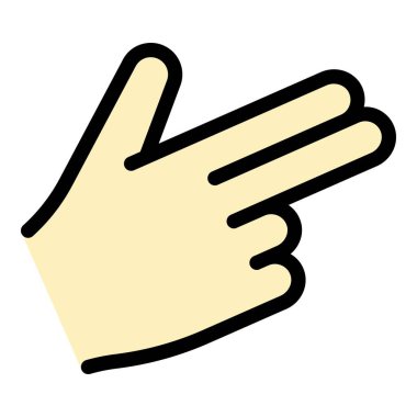 El hareketi yakalama simgesi renk ana hatları vektörü