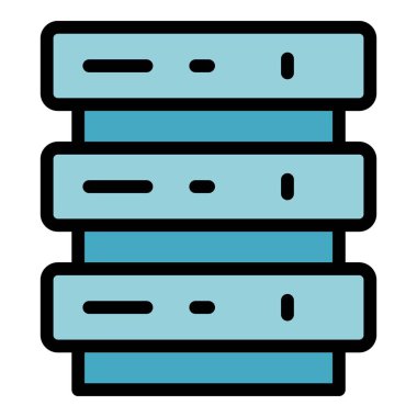 Sunucu arayüzü renk ana hatları vektörü