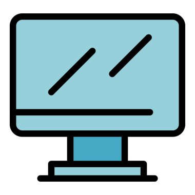 Tft monitörü arayüzü simge rengi dış hat vektörü