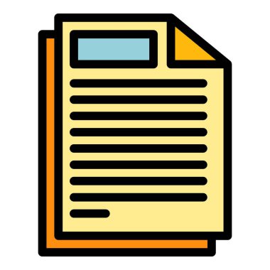 Belgeler arayüz simgesi renk ana hatları vektörü