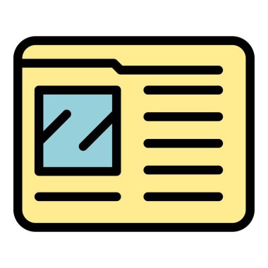 Kişisel dizin arayüzü simgesi renk ana hatları vektörü