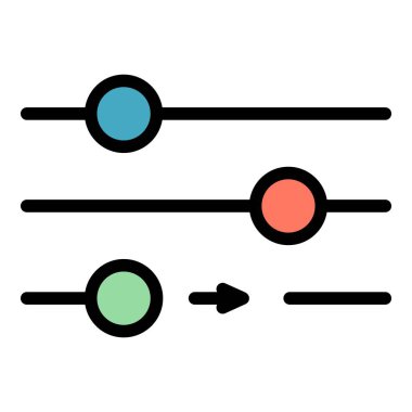 Düğme arayüzü renk ana hatları vektörü