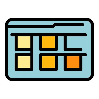 Seçim arayüzü renk ana hatları vektörü