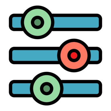 Metal düğmeler arayüzü simge rengi dış hat vektörü