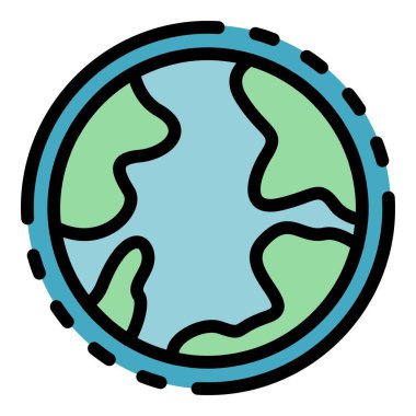 Modern küresel arayüz simgesi renk ana hatları vektörü