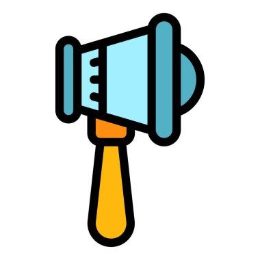 Optometri megafon simgesi renk ana hatları vektörü