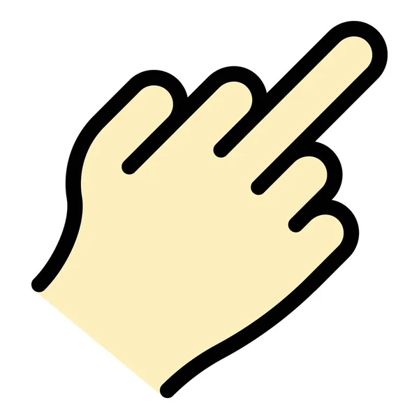 Hand gesture f you icon color outline vector — Stock Vector