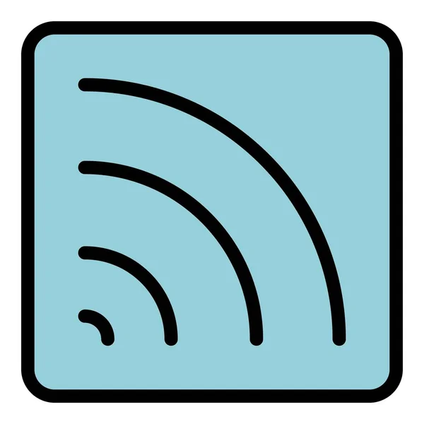 Ícone de interface Wifi vetor de contorno de cor — Vetor de Stock