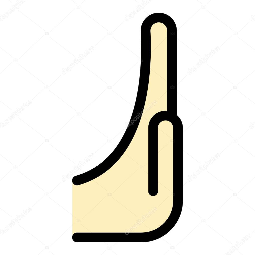 Hand gesture stop icon color outline vector