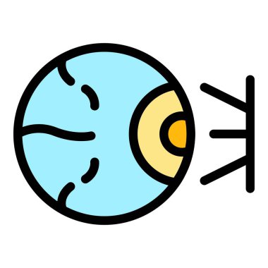 Optometri lazer ikonu renk ana hatları vektörü