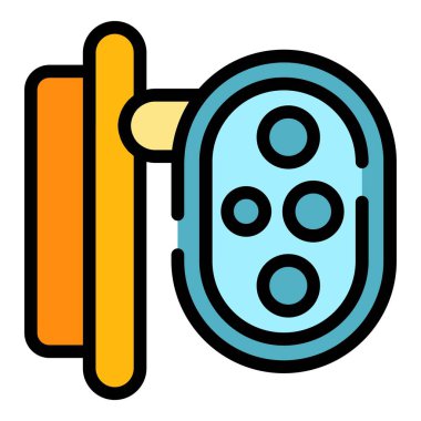 Gözler büyütücü simge renk ana hatları vektörü