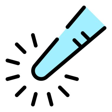 Gözler aracı simge renk dış hat vektörü