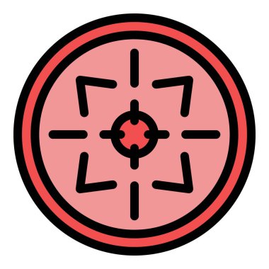 Tüfek görme simgesi renk ana hatları vektörü