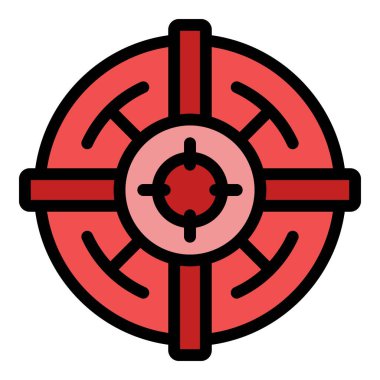 Gunsight simgesi renk dış hat vektörü