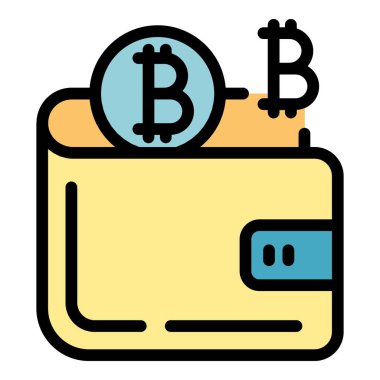 Engelleme zinciri cüzdan rengi ana hatları vektörü