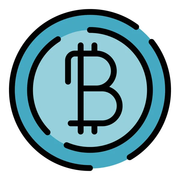 Blockchain bitcoin pictogram kleur omtrek vector — Stockvector