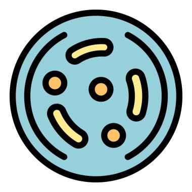 Bilim petri kabı renk ana hatları vektörü