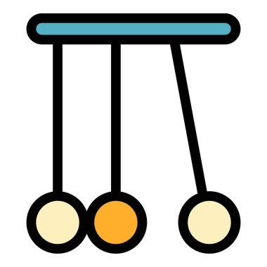 Sarkaç topları simge renk ana hatları vektörü