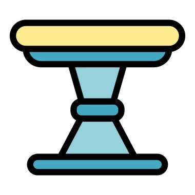 Mutfak tablo simgesi renk ana hatları vektörü