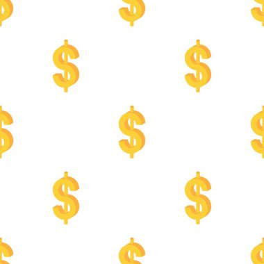 Sarı dolar işareti desensiz vektör