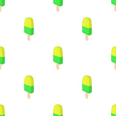 Donmuş sarı ve yeşil meyveli çubuk şekerlemesiz vektör