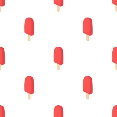 Donmuş kırmızı meyveli dondurma desenli dikişsiz vektör