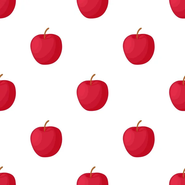 Modèle de pomme rouge vecteur sans couture — Image vectorielle