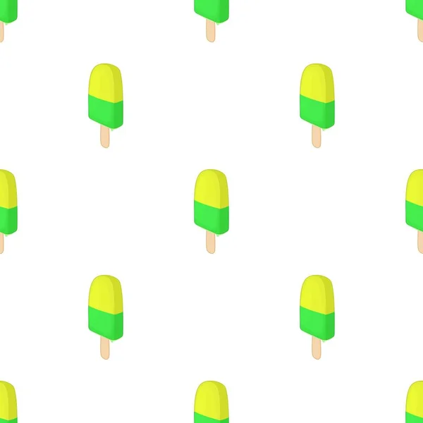 Patrón helado amarillo y verde fruta paleta vector sin costuras — Vector de stock